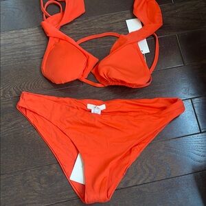 Eberjey Orange Bikini Bathing Suit NWT